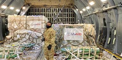 COVID-19 relief shipments arrive at Delhi airport from US (File)