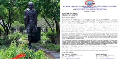 Mahatma Gandhi statue at Union Park, New York