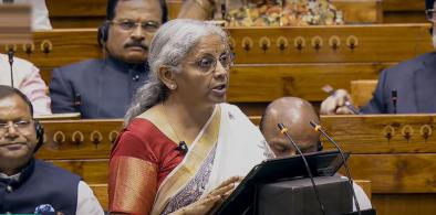 Nirmala Sitharaman delivering budget speech