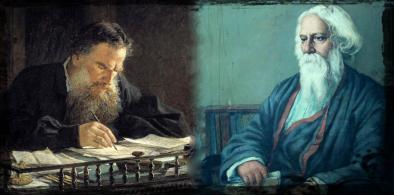 Leo Tolstoy (left) and Rabindranath Tagore