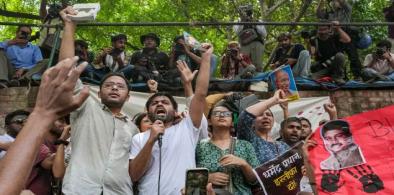 Jantar Mantar protests demanding resignation of India's Education Minister Dharmendra Pradhan 
