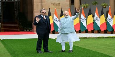 Belgian PM Bart De Wever with Indian PM Narendra Modi (photo by Belga news agency)