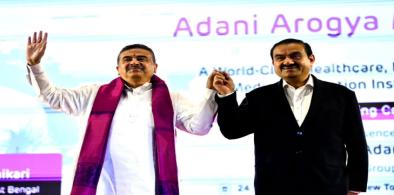 Gautam Adani and West Bengal CM at launch of Adani Arogya Mandir