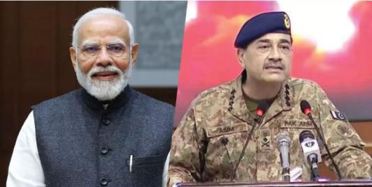 PM Narendra Modi and Pakistani Field Marshal Asim Munir